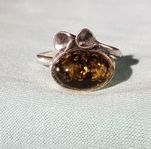 Vintage Bärnsten Östersjöbärnsten Silverring
