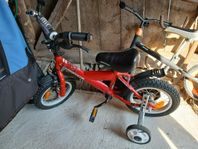 12" barncykel med stödhjul