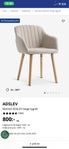 ADSLEV Matstol beige tyg/ek 6 st