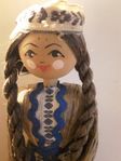 Handmade wooden linen doll from Belarus.-unique