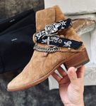 AMIRI Bandana Buckle Boots, Tan, EUR 43