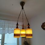 TAKLAMPA Retro-vintage 1950-/60 tal ityg, mässing och teak.