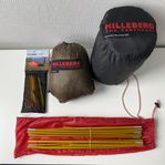Hilleberg prylar (tarp, mesh, stänger, pegs)
