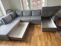 Bäddsoffa, stor matta, hallmatta