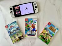Nintendo Switch OLED med fodra och spel