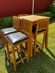Barbord & 4 stolar i solid ek