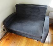 Blå bäddsoffa med förvaring 194 x 113 cm säng