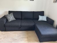 Fin bäddsoffa 3-sits med schäslong