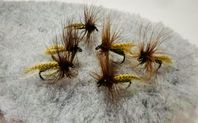 Olive Duck #10 – 6st torrflugor för öring & harr