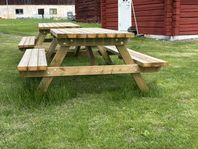 Nytillverkat picknickbord trädgårdsbord bänkbord