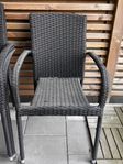Stapelbara utestolar i konstrotting – 4 st