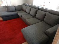 Stor U-soffa och matta