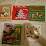 Böcker: Dollans Dagis, Barbapapa, Nickes Jul,  Dinosaurien,