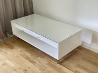 Soffbord Mio vit pianolack + glasskiva