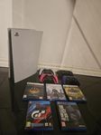 PS5 disc edition - 2500gb minne - 4 kontroller - 5 spel
