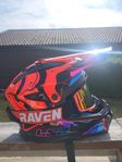Hjälm, LS2 MX708 fast 2 med Raven glasögon.