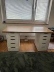 IKEA skrivbord – ALEX hurtsar + lös träskiva (LINNMON)