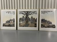 Sven Lingardsz triptyg färglitografi, signerad, numrerad