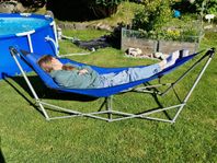 Portabel och hopfällbar hängmatta för husvagnen camping 
