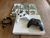 Xbox One S 1TB + 2 kontroller + 6 spel