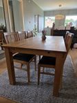 Bord massiv ek + 6 stolar