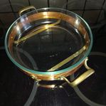 Glasform med kopparhållare Diameter ca 30cm 