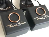 Thomas Sabo ring äkta silver sterling 925 slät rose fläta