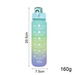 1000ml Leakproof Motivational Sports Water Bottle