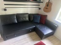 Bäddsoffa Ikea Friheten svart konstläder