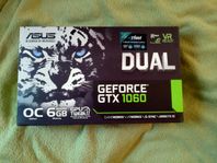 Grafikkort: ASUS DUAL GEFORCE  GTX1060. 6 GB.  VR-ready