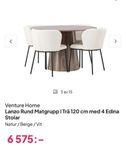 helt nytt och oöppnad matbord med 4 stolar