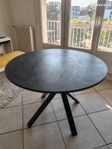 MARIEDAMM runt Bord, svart marmormönstrad, 105 cm