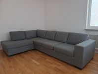 3-sits soffa med divan vänster