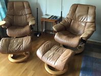 2st Stressless fåtölj med fotpall