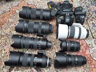 Canon Nikon kamera och objektiv 