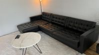 IKEA LANDSKRONA 4-sitssoffa med schäslong svart, bra skick
