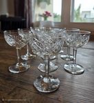 9 st kristallglas 'Helga' 5 cl, tidigt 1900-tal Kosta Boda