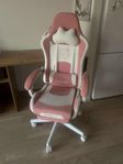 Gamingstol vit/rosa