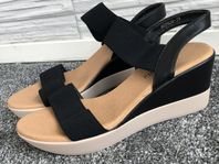 Ny svart/beige skor flip flop sandal klack sommar shoes 39