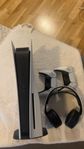 PlayStation 5 disc + 2 handkontroller + PS-hörlurar