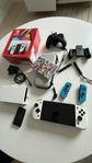 Nintendo Switch OLED med tillbehör och spel