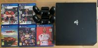 Ps4 PRO 1 TB med programvara 9.0. 5 spel & 2 handkontroller