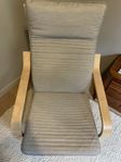 POÄNG Armchair, white stained oak veneer/Knisa light beige