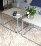 Sofford 2 st m betongskiva och metallstativ, ljusgrå 60x60