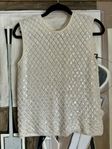 Ull glittertopp armlös topp fest topp 