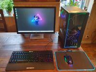 Gaming Dator i7 komplett med skärm tangentbord och mus 