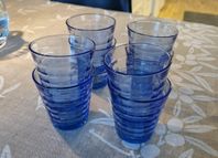 8 st blå glas