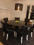 exklusivt glasbord och 6 stolar