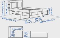 brimnes säng 160cm, med tillhörande madrass