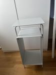 Sängbord ljusgrått pulverlackad metall